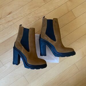 Marc Fisher Ramio Brown Genuine Suede High Heel Platform Boots